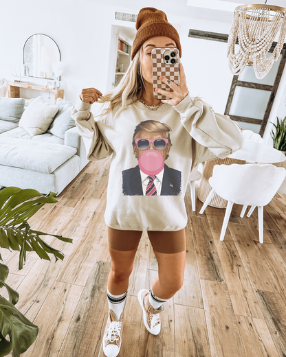 Trump Bubbles Adult Graphic Crewneck Pullover