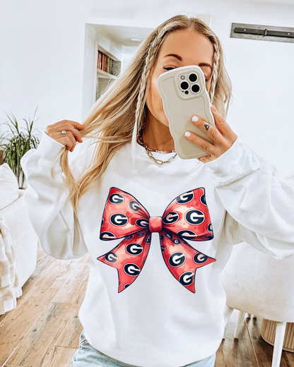 UGA Bow Georgia Adult Graphic Crewneck Pullover