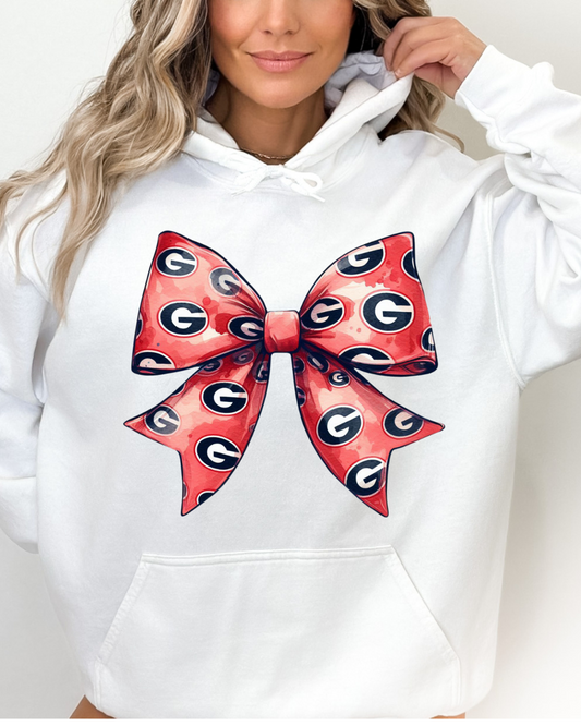 UGA Bow Georgia Adult Graphic Hoodie