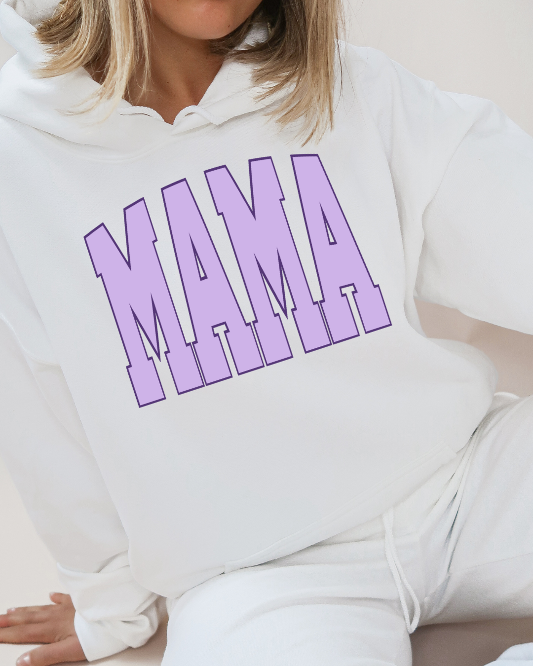 Varsity Mama Adult Graphic Hoodie (Purple)