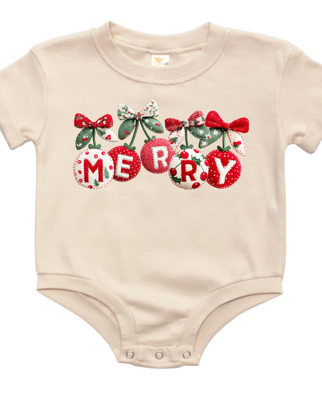 Very Cherry Merry Christmas Baby Bubble Romper