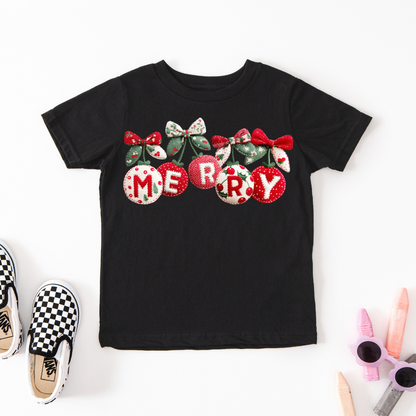 Very Cherry Merry Christmas Toddler Graphic Tee
