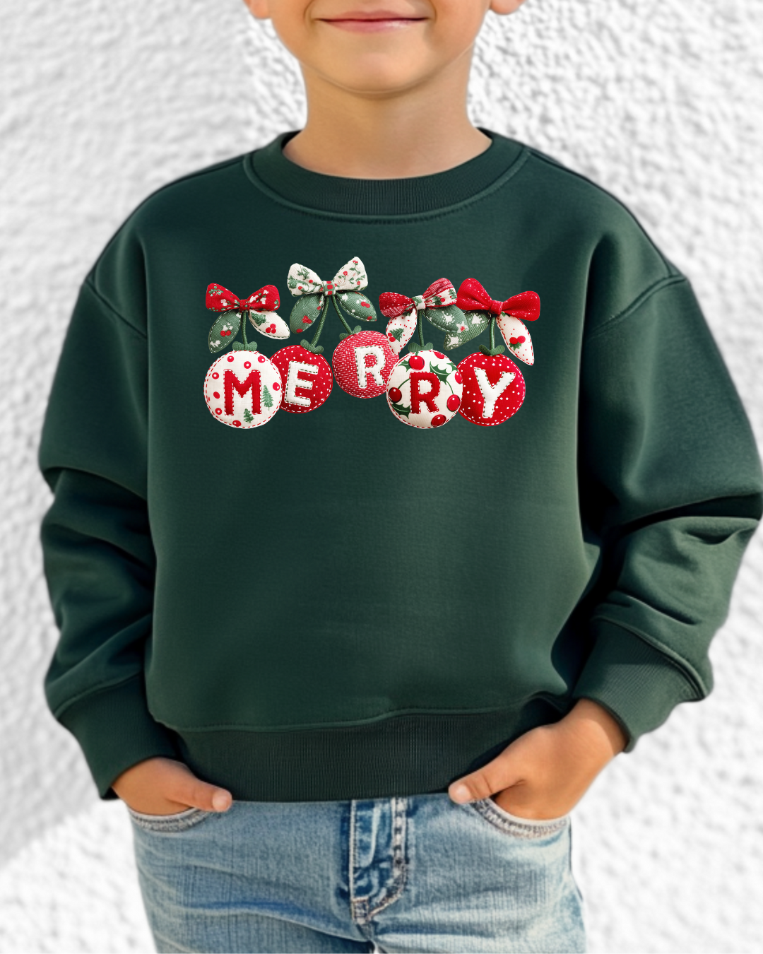 Very Cherry Merry Christmas Youth Graphic Sweatshirt