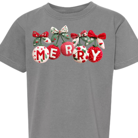 Very Cherry Merry Christmas Youth Graphic Tee