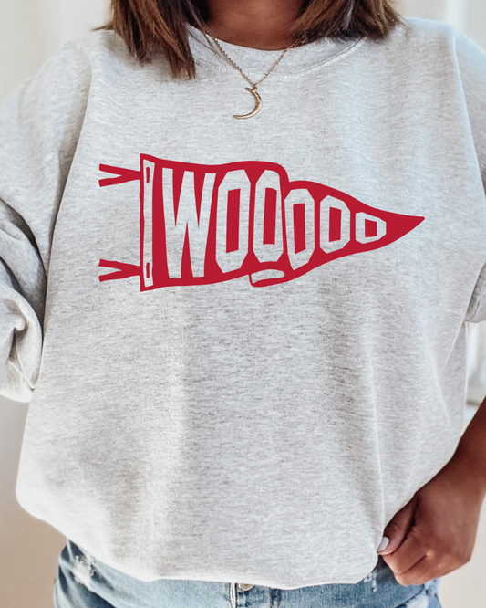 WOOOO Arkansas Razorbacks Adult Graphic Crewneck Pullover