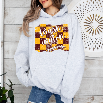 Washington Football Checkered Commanders Adult Graphic Hoodie