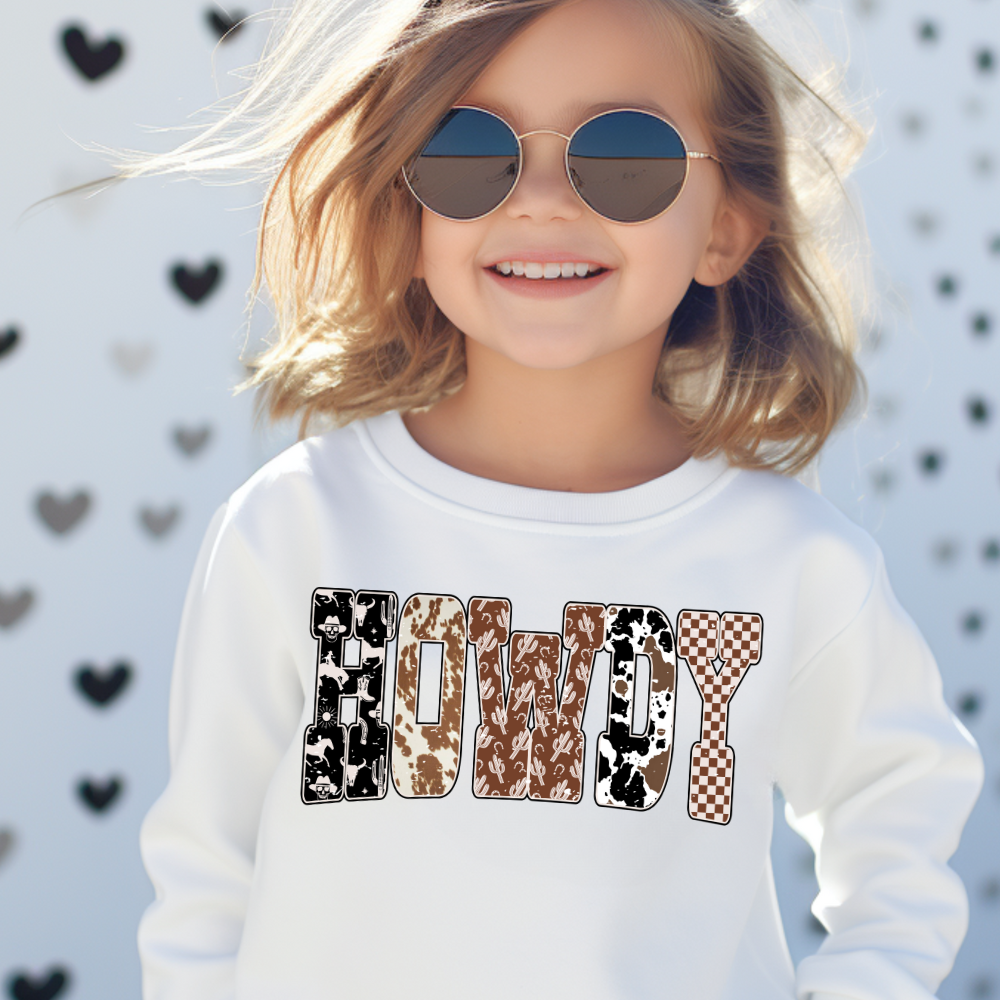 Western Print Howdy Toddler Graphic Sweatshirt