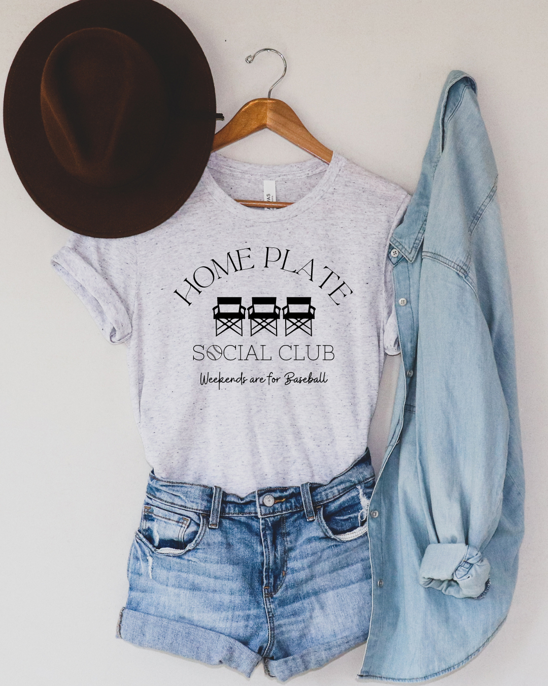 Home Plate Social Club Baseball Adult Tee