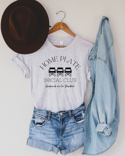 Home Plate Social Club Baseball Adult Tee