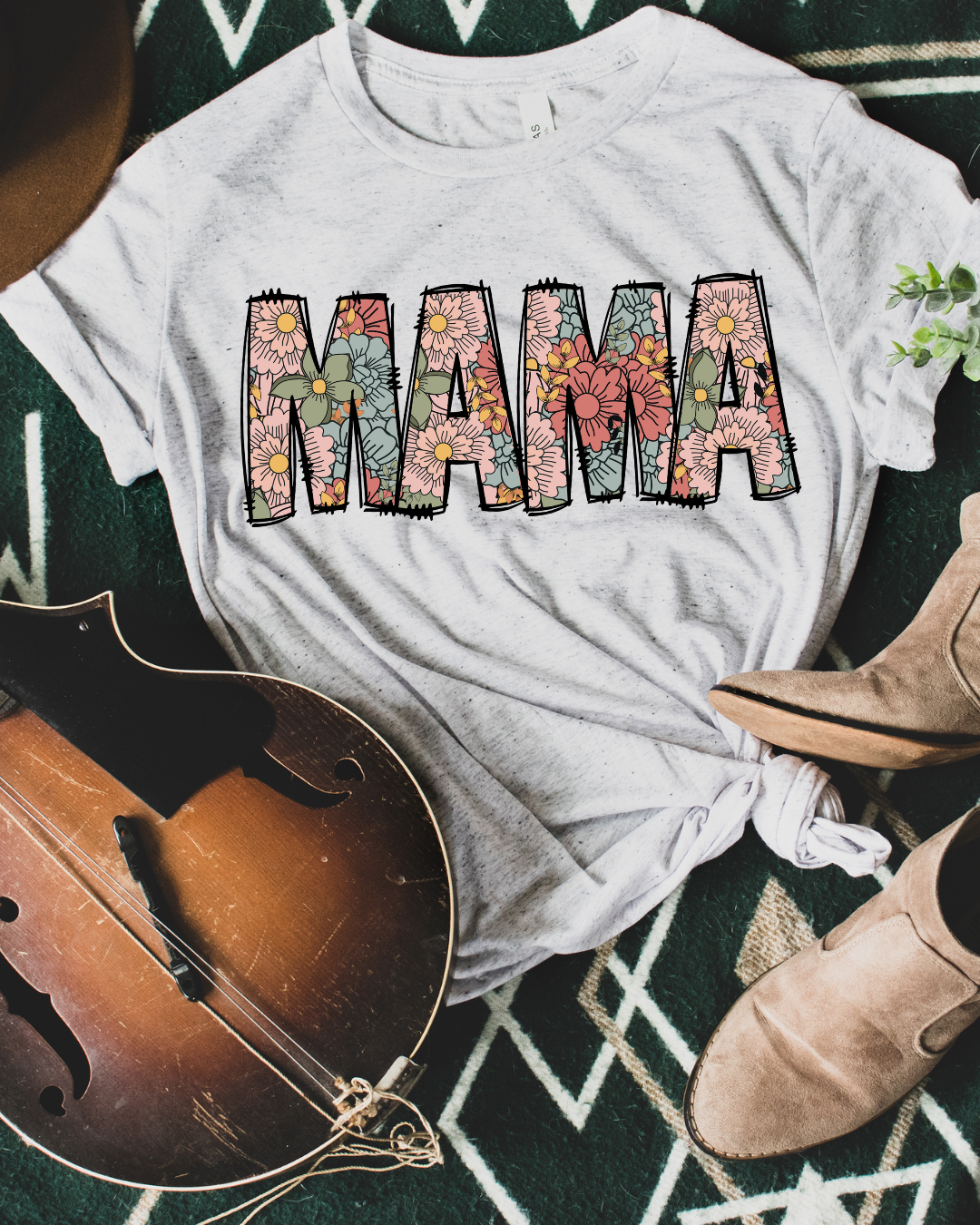 Floral MAMA Mothers Day Adult Tee