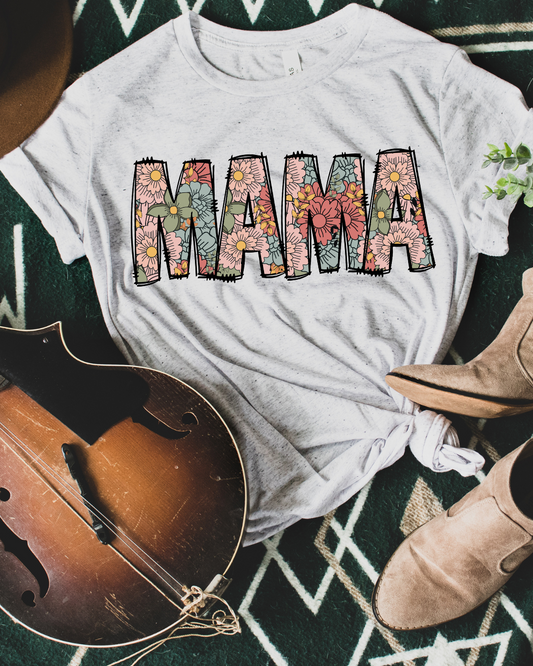 Floral MAMA Mothers Day Adult Tee
