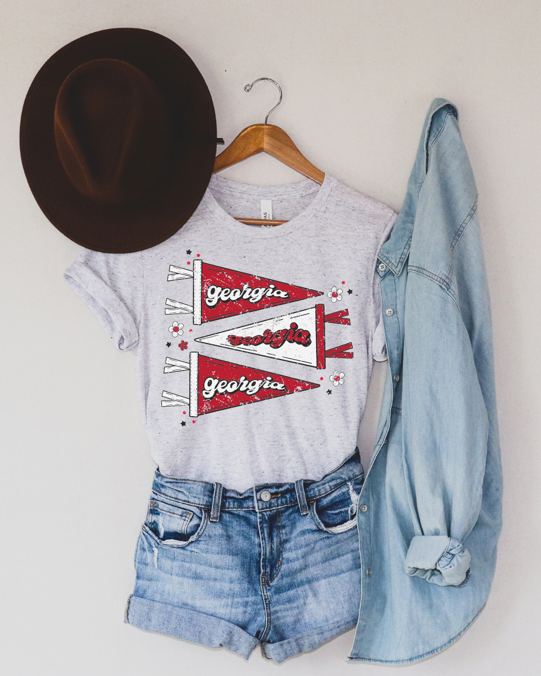 Georgia Pennants Distressed Adult Tee