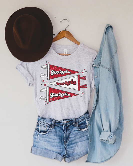 Georgia Pennants Distressed Adult Tee