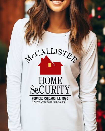 Home Alone- McCallister Home Security Christmas Adult Long Sleeve Tee