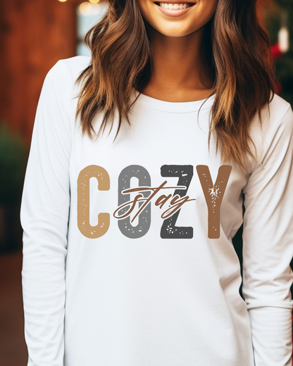 Stay Cozy Adult Long Sleeve Tee