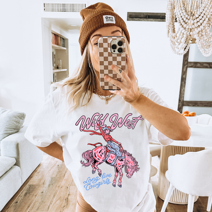 Pink Wild West Rodeo Adult Graphic T-Shirt