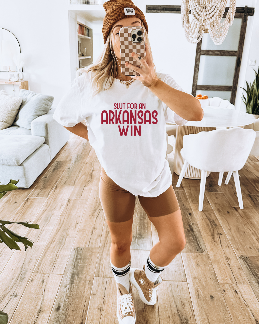 Slut For An Arkansas Win Adult Tee (RED)