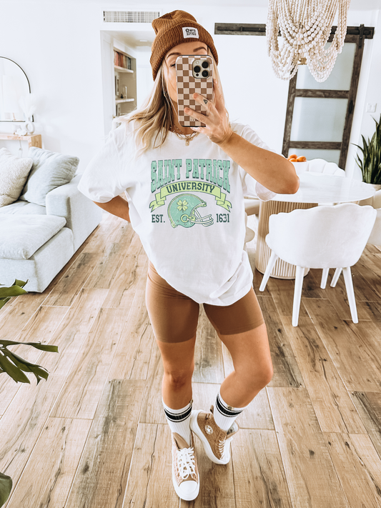 Saint Patricks University Grunge Lucky Adult Graphic Tee