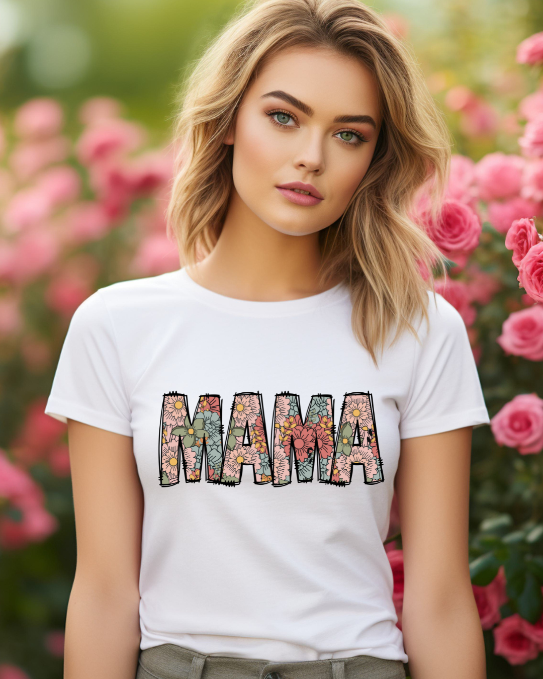Floral MAMA Mothers Day Adult Tee