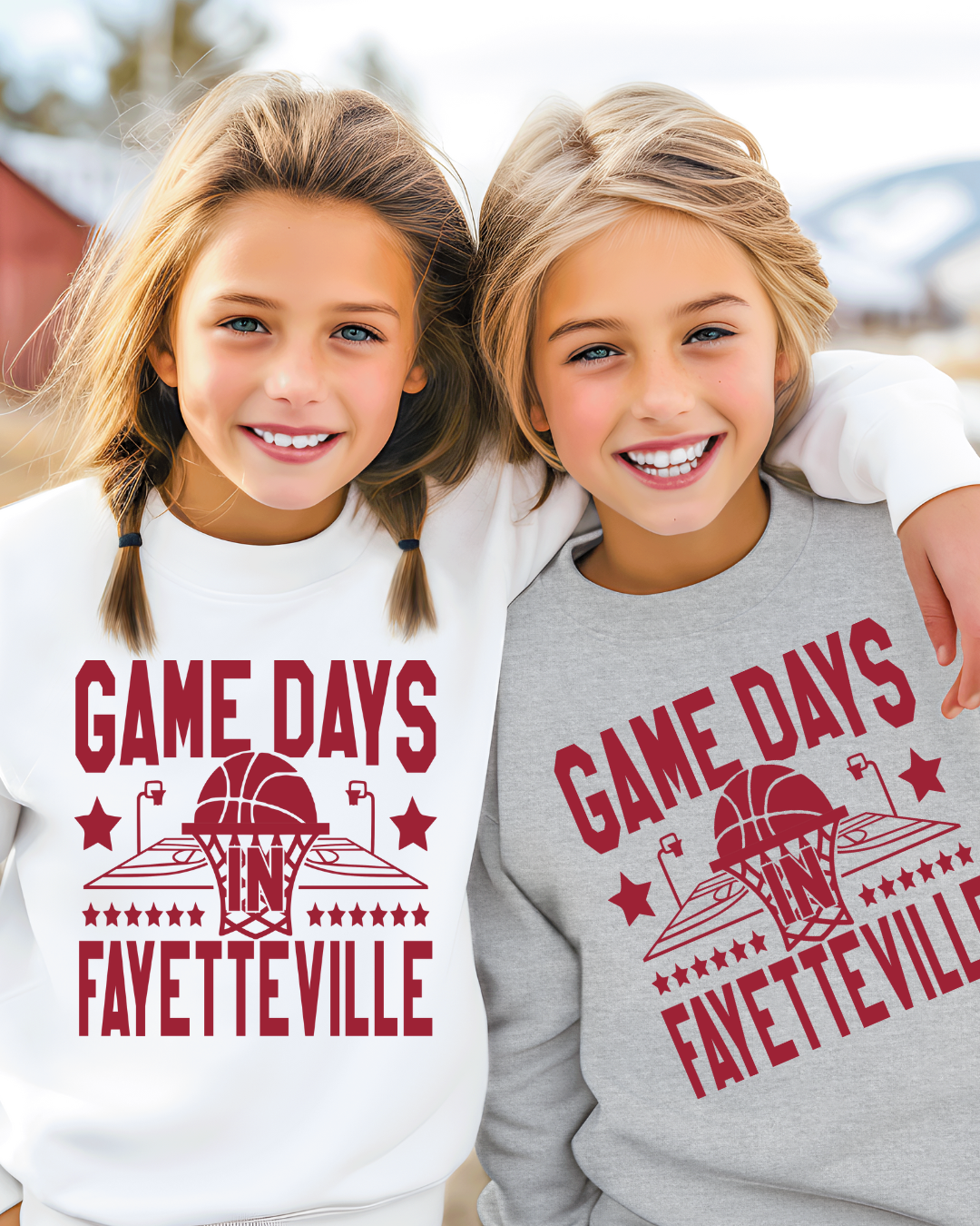 Game Days in Fayetteville Razorback Youth Crewneck Pullover