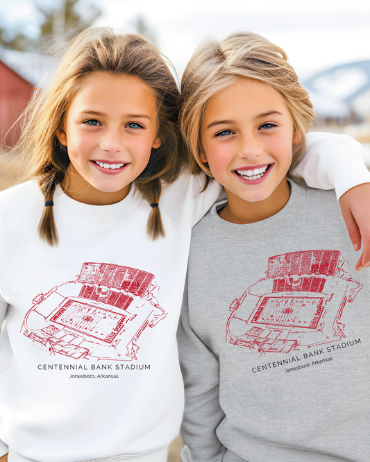Centennial Bank Razorback Stadium Youth Crewneck Pullover