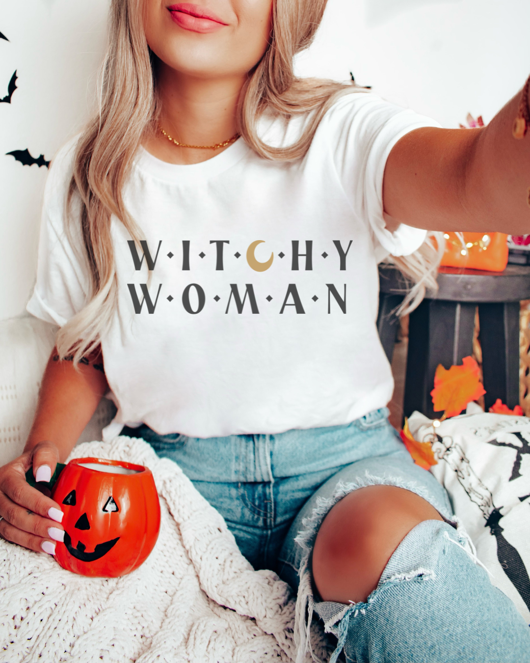 Witchy Woman Spooky Adult Graphic T-Shirt
