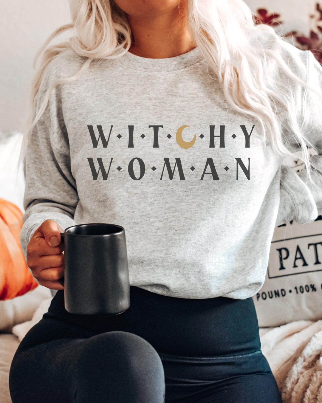 Witchy Woman Spooky Adult Crewneck Pullover