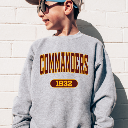Commanders Varsity Maroon Youth Graphic Sweatshirt