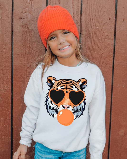 Auburn Tiger Blowing Bubble Youth Graphic Sweatshirt
