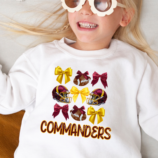 Coquette Washington Commanders Youth Graphic Sweatshirt