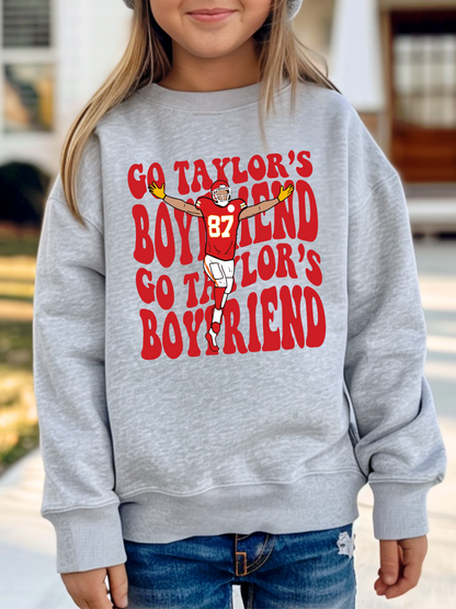 Chant Go Taylor's Boyfriend NFL X Taylor Youth Graphic Sweatshirt