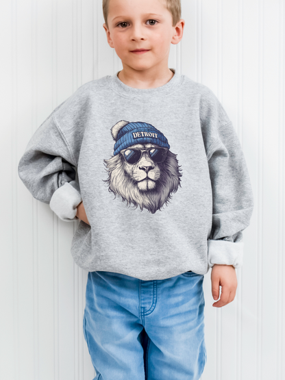 Detroit Lions Beanie Youth Graphic Sweatshirt