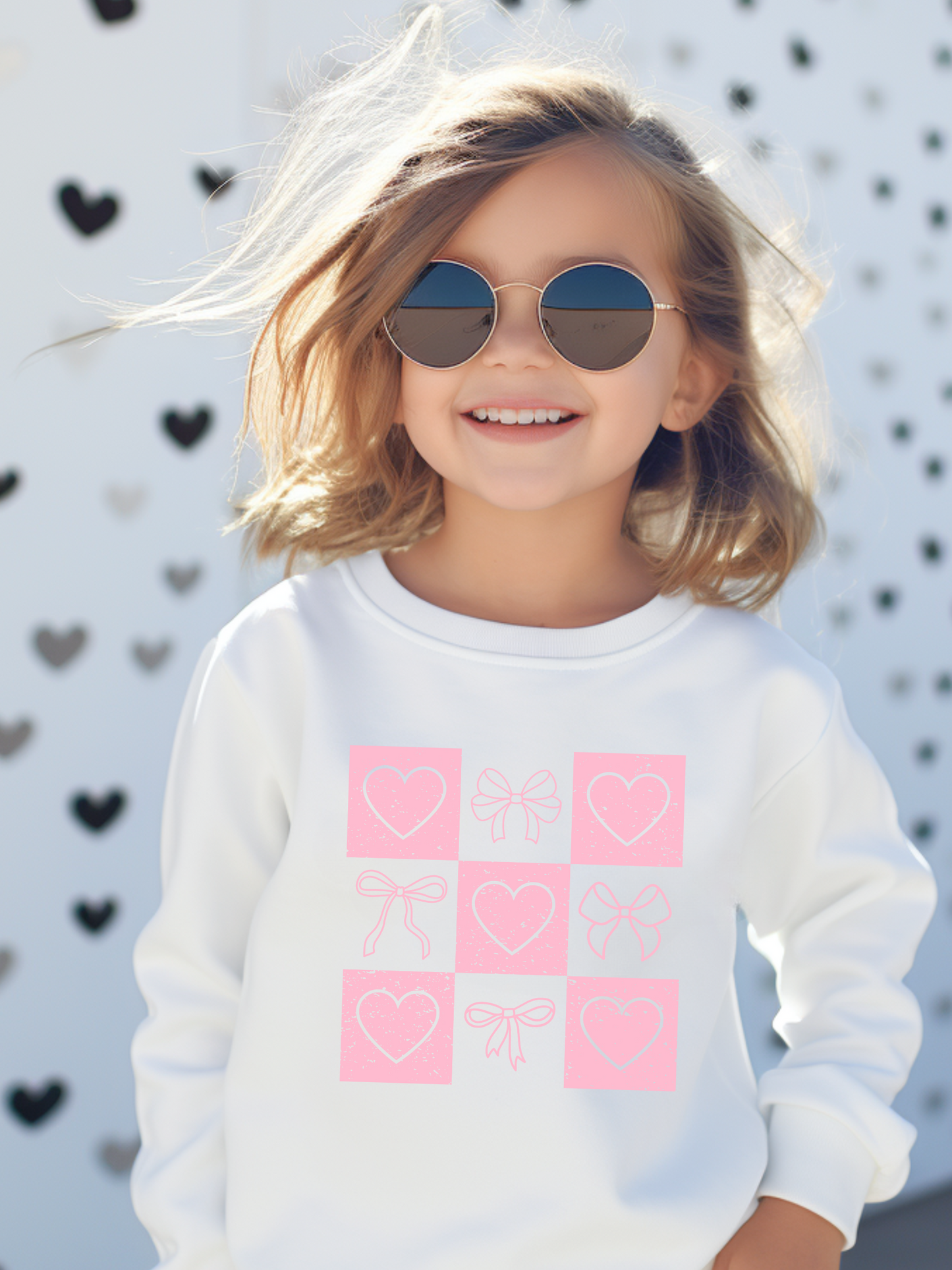 Retro Valentines Coquette Youth Graphic Sweatshirt