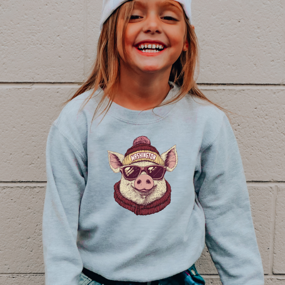 Washington Commanders Beanie Youth Graphic Sweatshirt