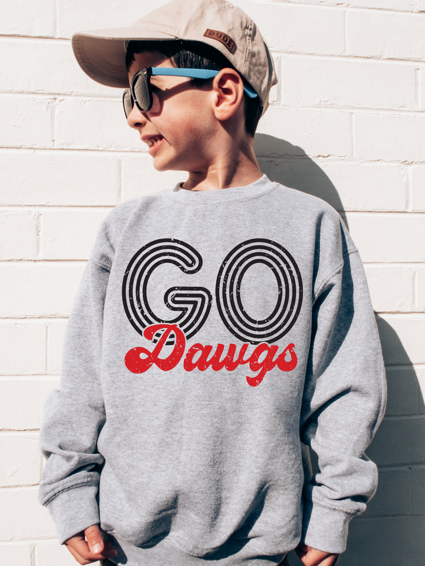 Go Dawgs Distressed Georgia Youth Graphic Sweatshirt