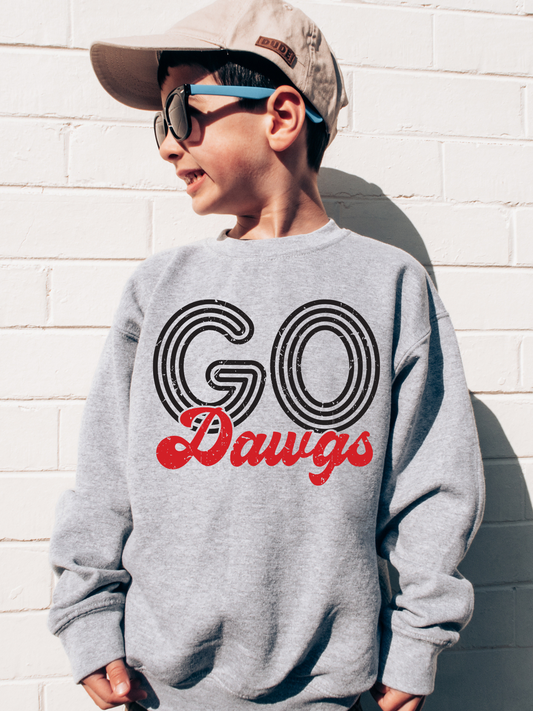Go Dawgs Distressed Georgia Youth Graphic Sweatshirt