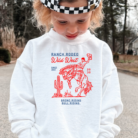 Ranch Rodeo Wild West Youth Graphic Sweatshirt