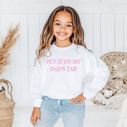 Put It On My Dads Tab Youth Graphic Sweatshirt