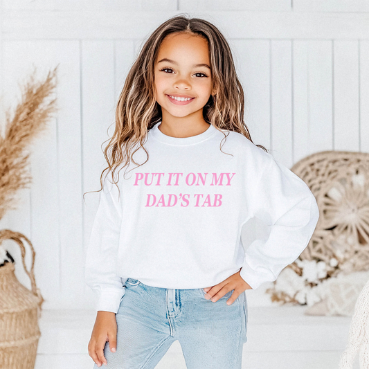 Put It On My Dads Tab Youth Graphic Sweatshirt
