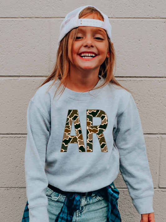 Camo AR Arkansas part 2 Toddler Graphic Sweatshirt