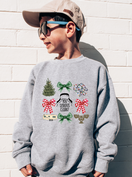 You Serious Clark Coquette Christmas Youth Graphic Sweatshirt