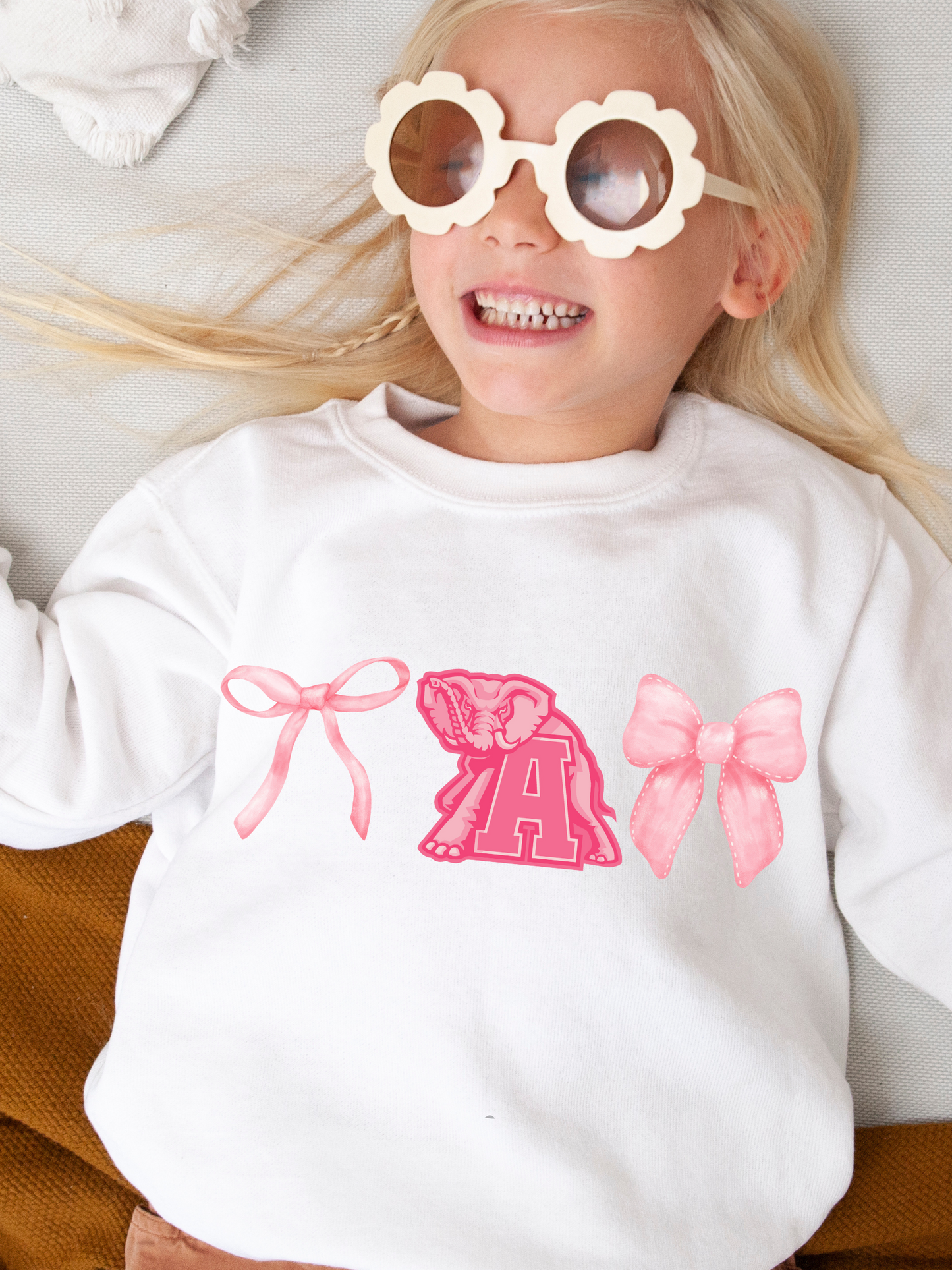Pink Alabama BowsYouth Graphic Sweatshirt