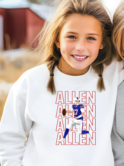 Josh Allen Allen Allen Buffalo Bills Youth Graphic Sweatshirt