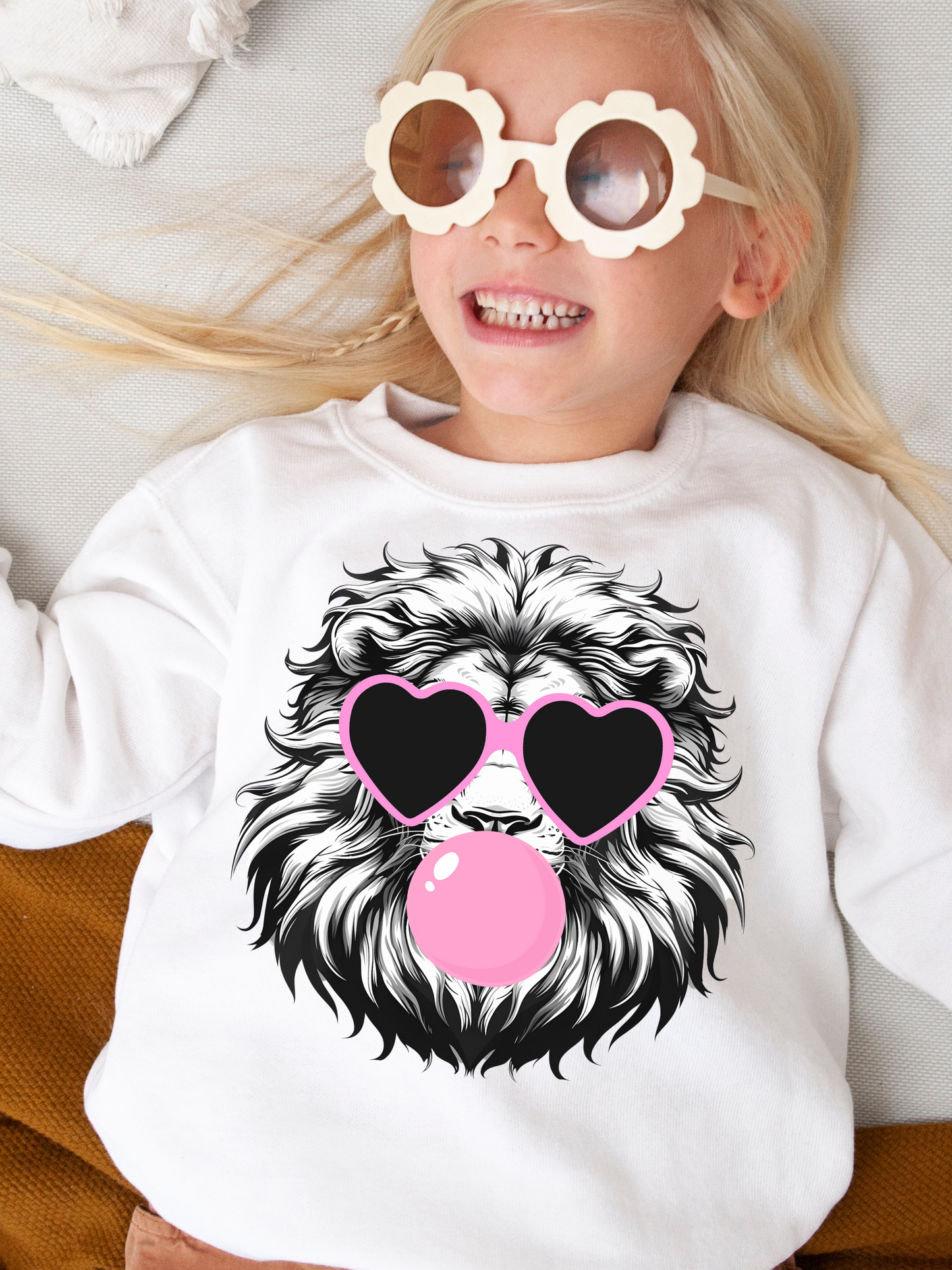 Lion Bubbles Youth Graphic Sweatshirt