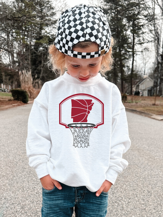 Arkansas Basketball Net Arkansas part 2 Youth Graphic Sweatshirt