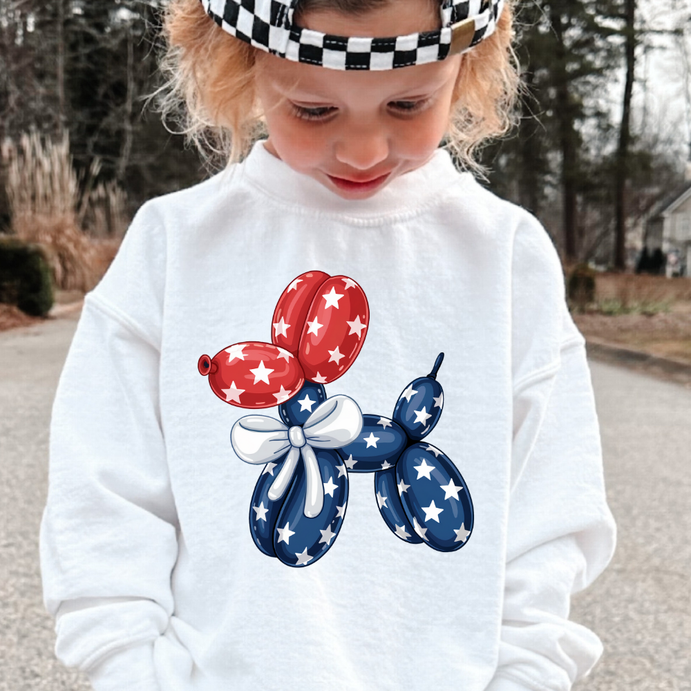 Patriotic Ballon Dog USA Youth Graphic Sweatshirt