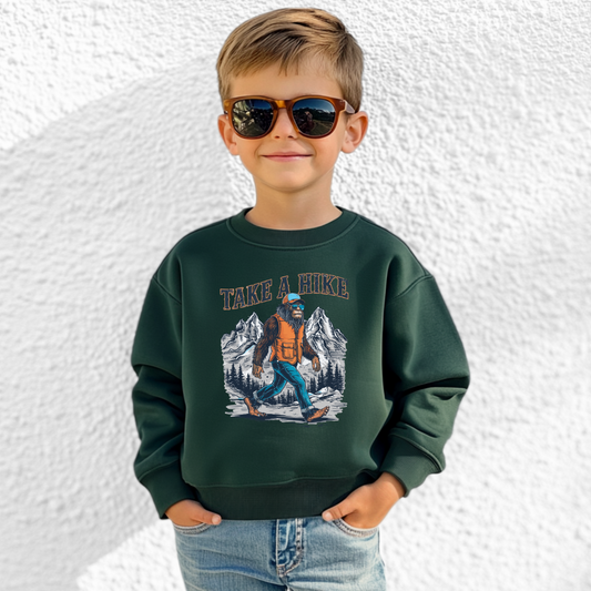Take a Hike Bigfoot Outdoorsy Youth Graphic Sweatshirt