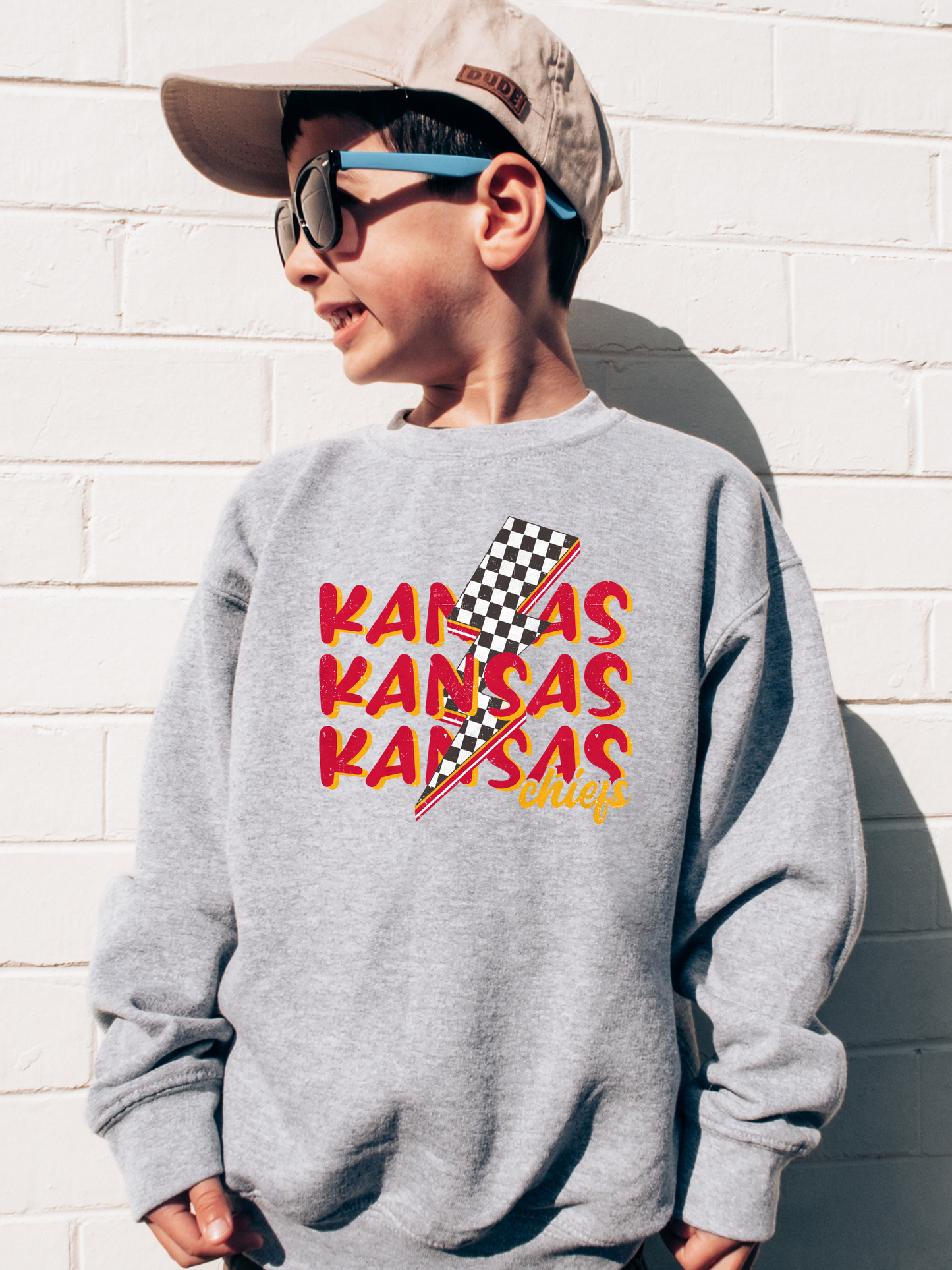 Kansas City Chiefs Lightning Bolt Youth Graphic Sweatshirt