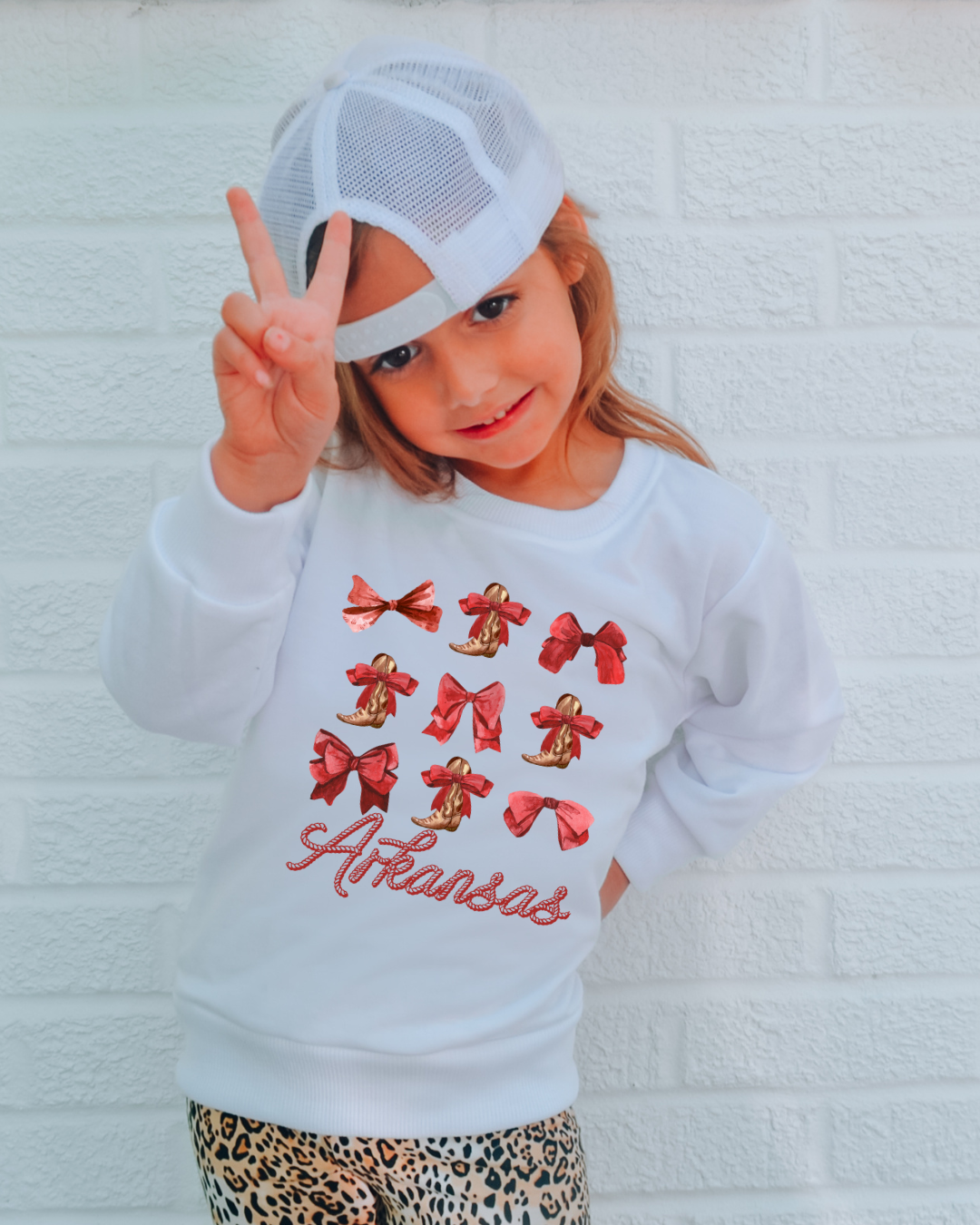 Arkansas Boots and Bows Youth Graphic Sweatshirt