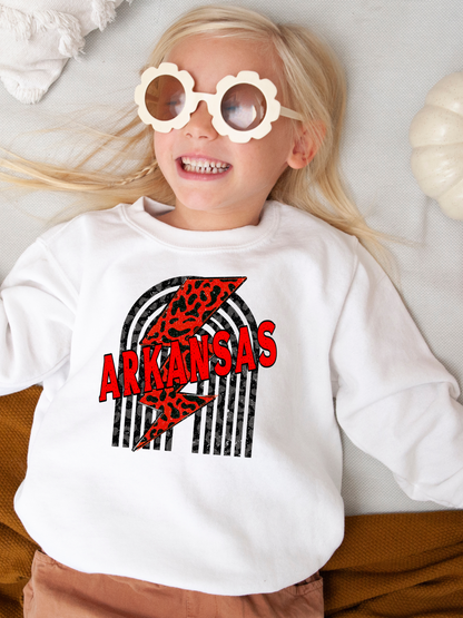 Arkansas Lightening Bolt Youth Graphic Sweatshirt